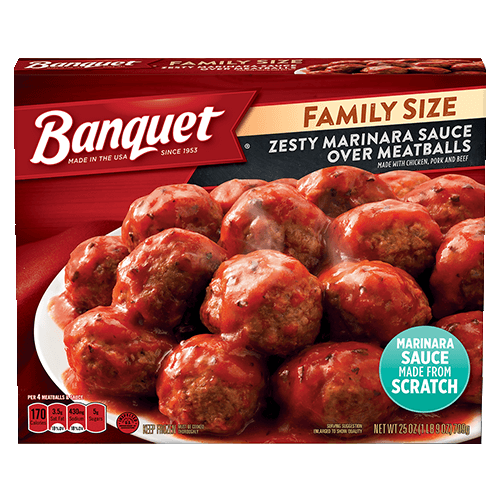 Family Size Zesty Marinara Sauce Over Meatballs